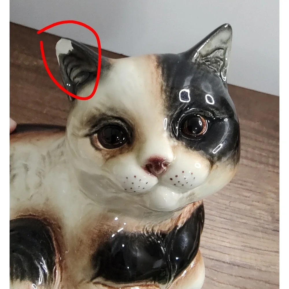 Goebel Large Calico Cat Porcelain Figurine Vintage